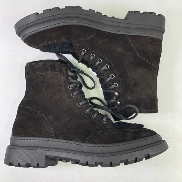 AQUATALIA Men’s Tristian Suede Leather Shearling Lace Up Weatherproof Boots - Picture 3 of 9